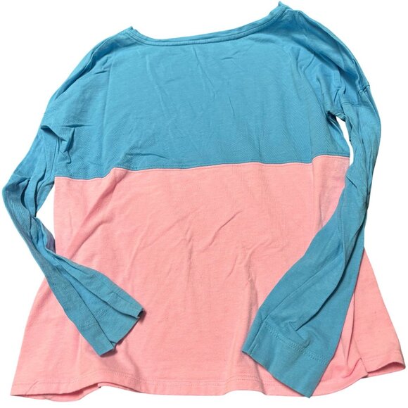 Lilly Pulitzer Girls Size Large 8/10 Colorblock Blue & Pink Long Sleeve Tee - Picture 3 of 3
